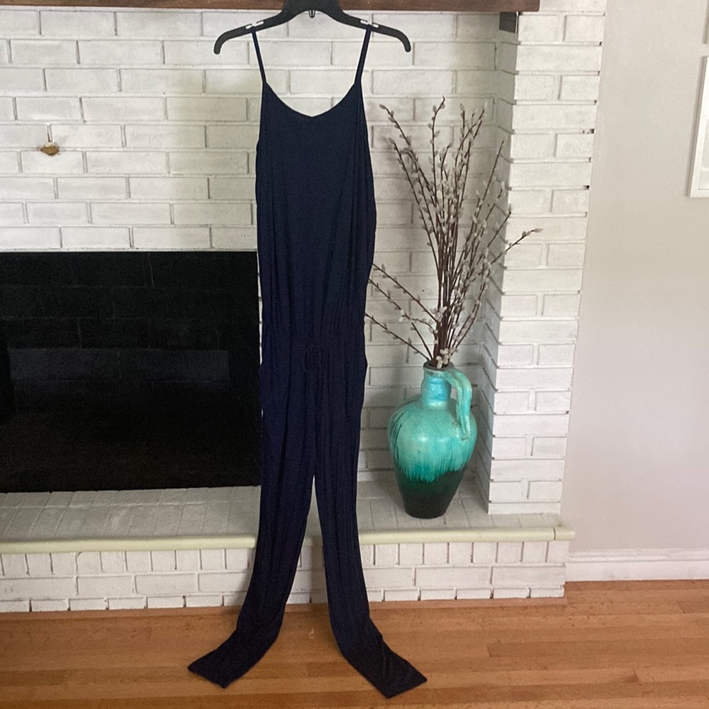 Pink Blush Maternity tall navy jumpsuit. Sooooo comfy! Size Tall M